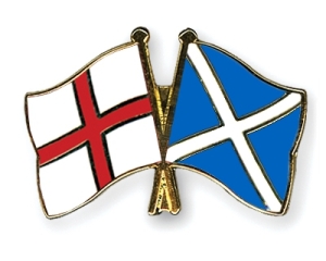 Scotland England crossed flags pin