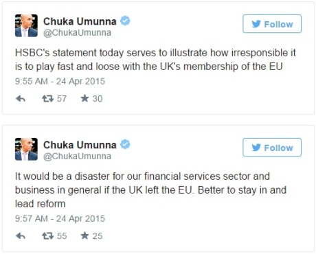 HSBC Brexit Chuka Umunna