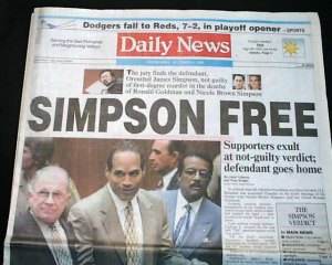 OJ Simpson verdict acquittal - Daily News headline