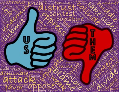 Us vs them - thumbs up thumbs down - politics