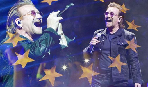 Bono - U2 concert - EU flags - Brexit