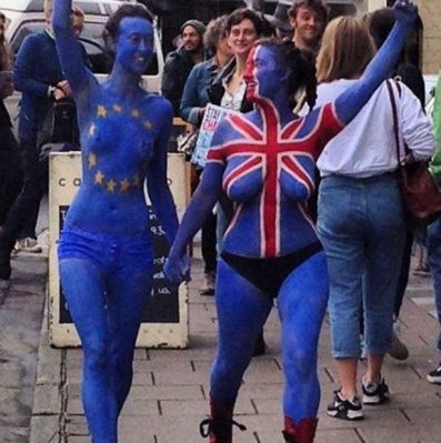 EU flag body paint